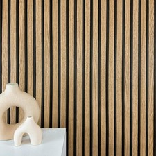 10M Self-Adhesive 3D Effect Wooden Slat Wall Panel Peel&Stick Easy DIY Wallpaper