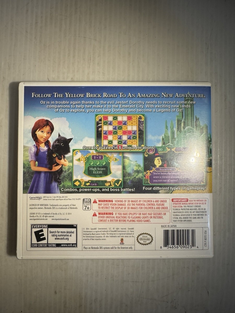Legends of Oz: Dorothy's Return (Nintendo 3DS, 2014) Complete with