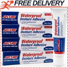 DENTURE ADHESIVE CREAM 1.4 Oz Secure Strong Bonding Waterproof PACK OF 4