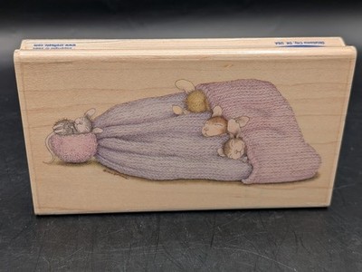''Cap Nap'' HMVR1003 House Mouse Rubber Stamp Stampabilities 5x2.75''
