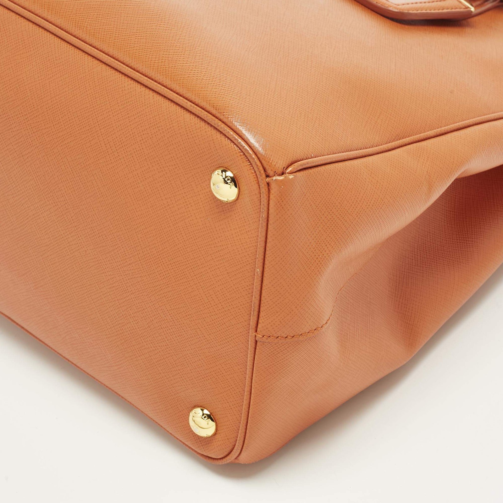 Prada Parabole Orange Saffiano Lux Leather Tote thumbnail 12