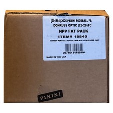 2025 Panini Donruss Optic Football Fat Pack Value Box Sealed Case - 12 Boxes