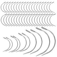 50 Pcs Curved Leather Needles,Curved Leather Hand Sewing Needles with 7 Sizes,Up