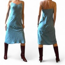 Women Y2k J. Crew Blue midi dress with embroidered details Size S 