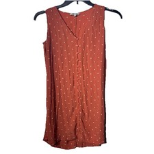 Madewell Heather Button-Front Dress in Polka Dot Orange Size Small  V-neck
