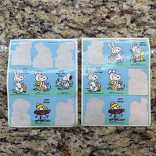 1980 s Vintage 2 Sheets Snoopy Peanuts Easter Sticker Sheet Missing Stickers