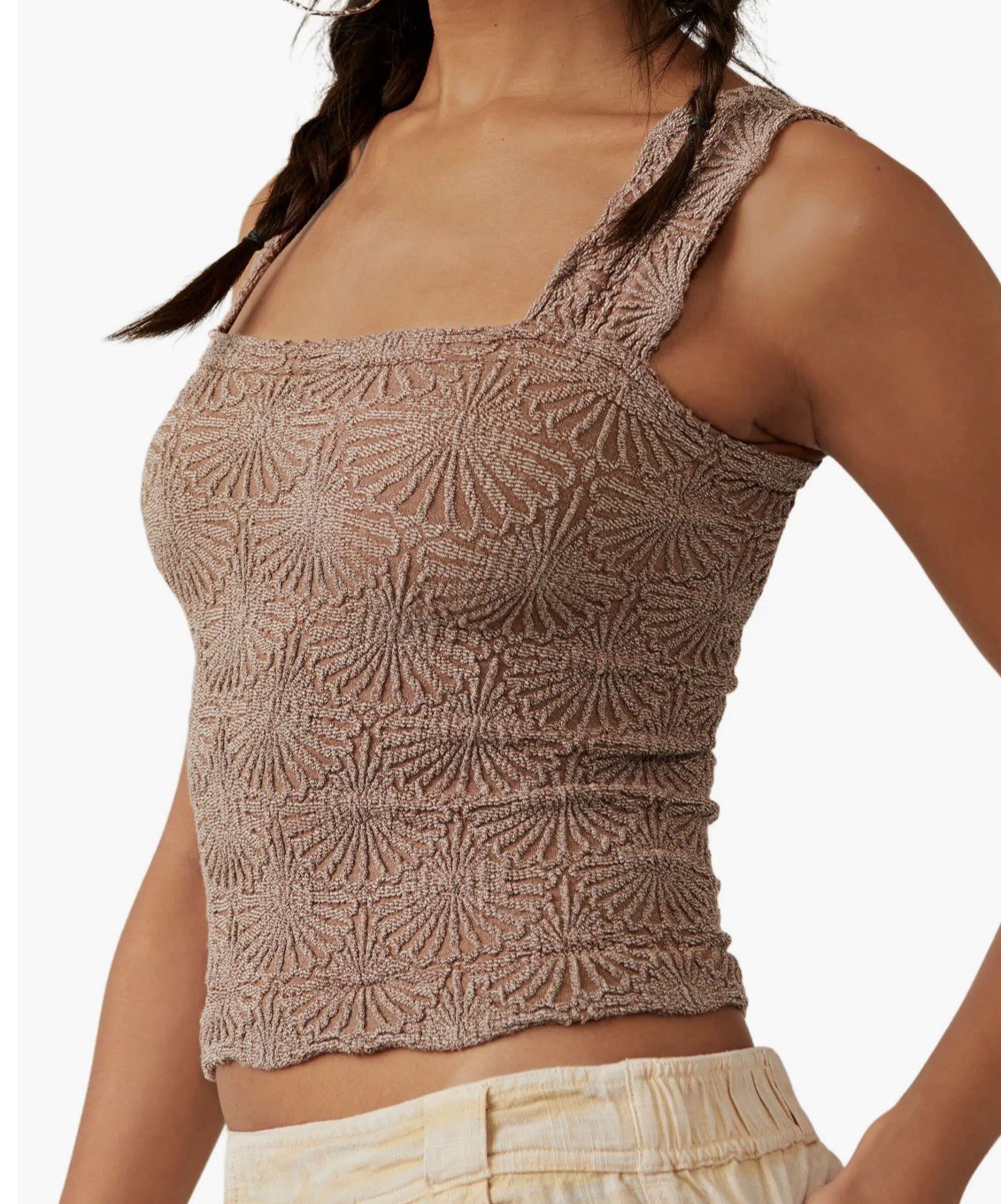 Intimately Free By Free People Love Letter Cami Women XS/S Brown Stretchy Floral