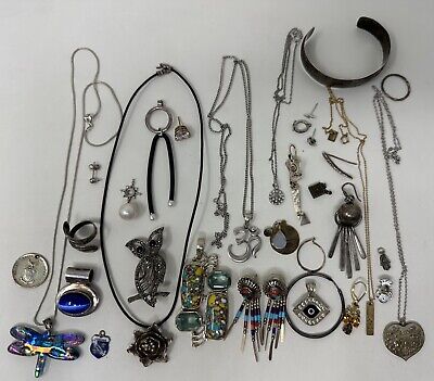 Vintage Sterling Silver Jewelry 155 Grams Wearable 925 Vintage Sterling Silver Jewelry 155 Grams Wearable 925