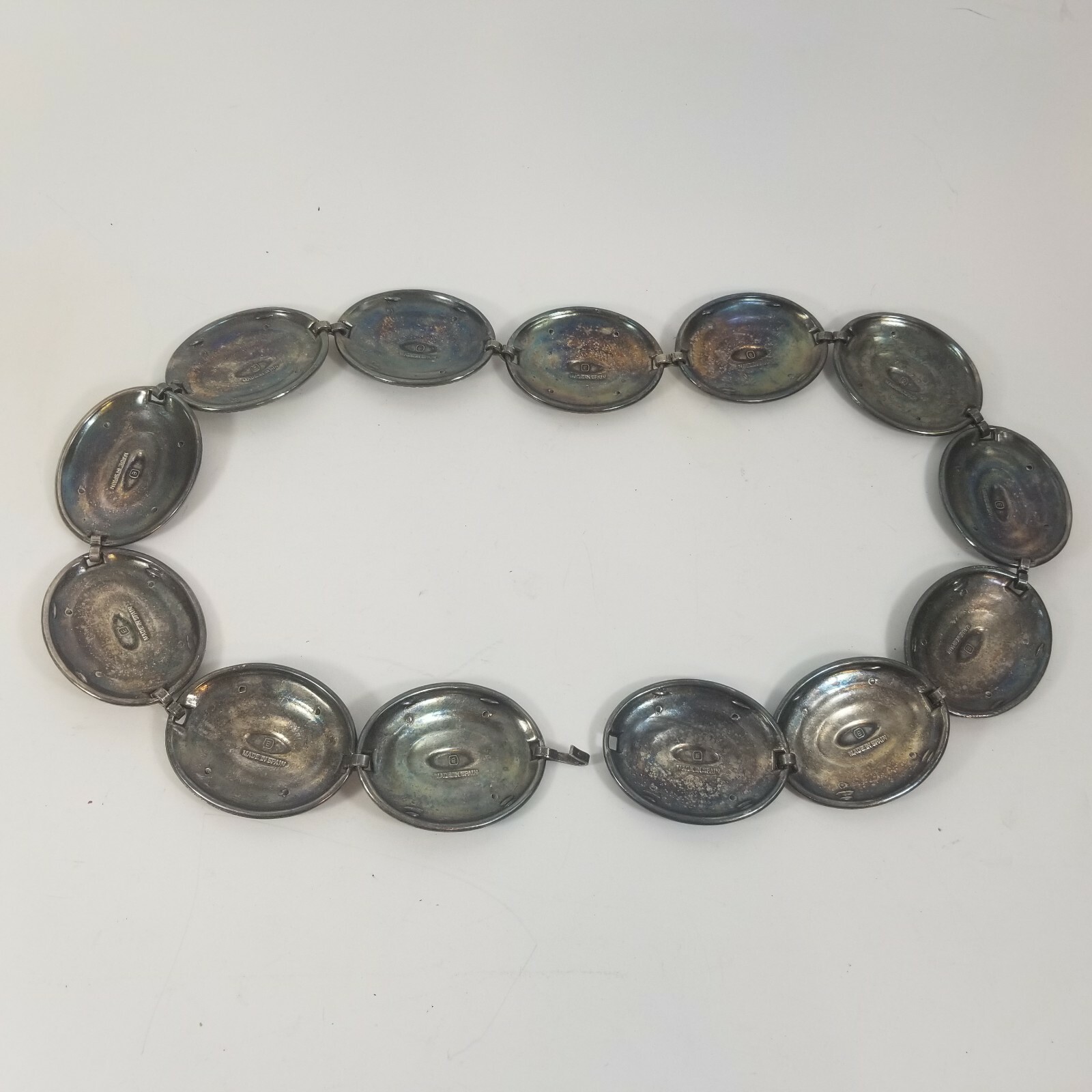 Silver Tone Round Oval Geometric Statement Neckla… - image 8