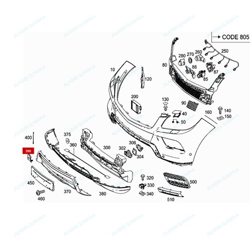 Front Bumper Tow Hook Cover Cap Fit For 2012-2015 Mercedes Benz W166 ML350 ML550 - Picture 6 of 6
