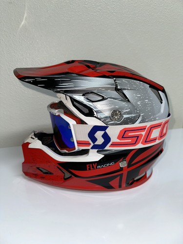 FLY Racing Toxin Resin Helmet Red / Black Youth Medium Goggles Part # 73-8522 YS - Picture 4 of 9