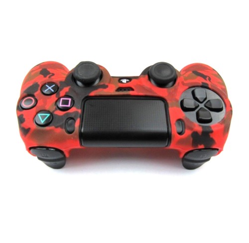 Silicone Grip Red Camo Case Soft Shell Non Slip For PS4 Controller - Picture 3 of 7