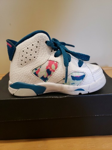 Girls' Nike Air Jordan VI 6 Green Abyss 2019 Retro TD Toddler 645127-153 sz 5C - Picture 6 of 12