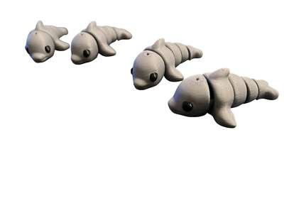 50 Flexi Articulated Dolphins -Tiny 3D Printed Fidget Toy-Great Gift-Team Mascot