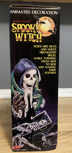 Figura Bruja Espeluznante Halloween Caja Funciona con Pilas 15" Sonido Calavera VIDEO - Imagen 14 de 16