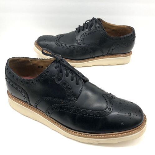 GRENSON Black Archie V Brogue Wingtip Leather Shoes Mens Sz 10.5 uk / 11.5  us