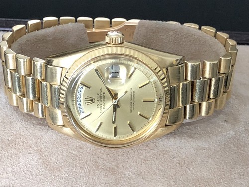 rolex oyster perpetual day-date armbanduhr uhr 750/18 kt.