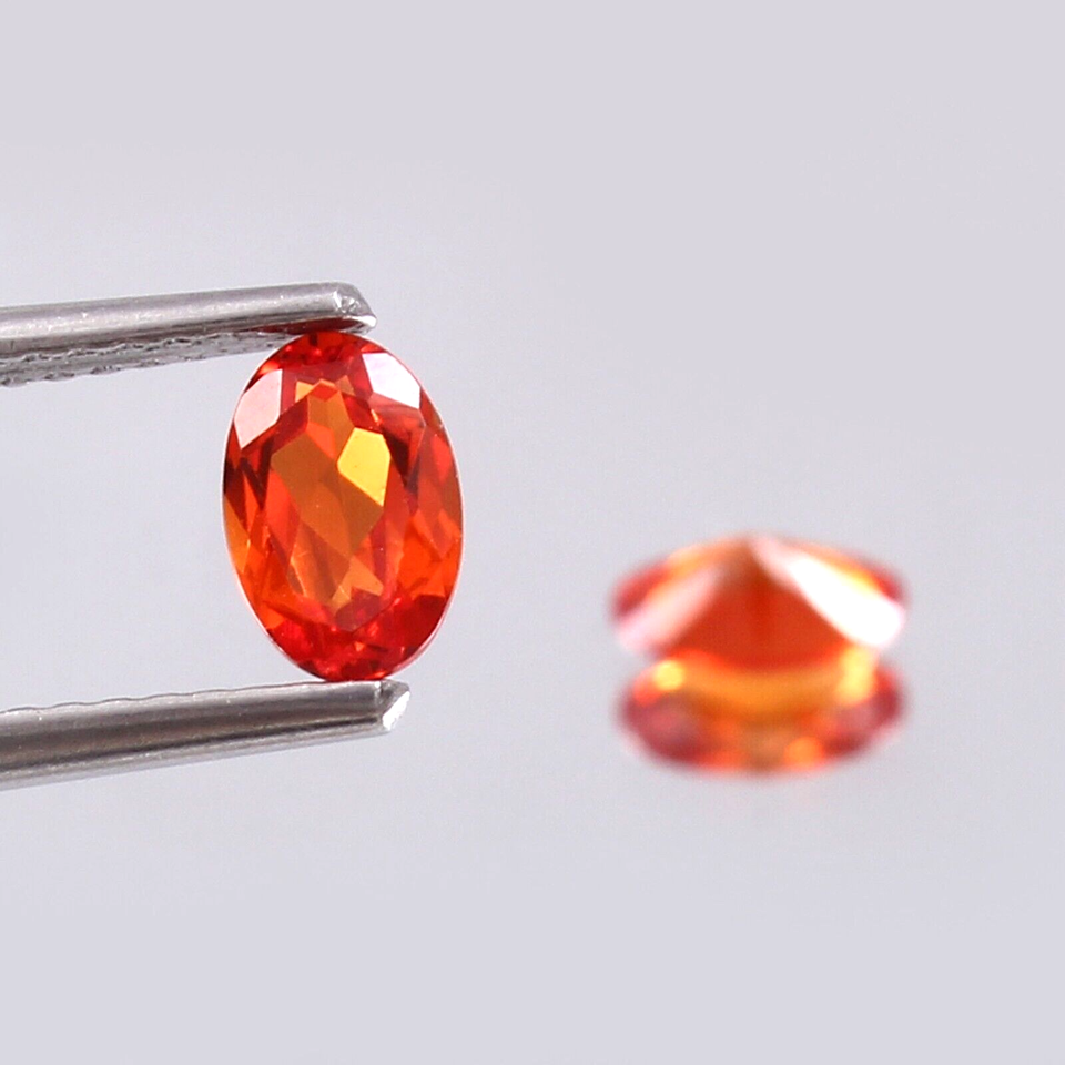 AAA Excellent Natural Ceylon Orange Sapphire Loose Oval Gemstone Cut