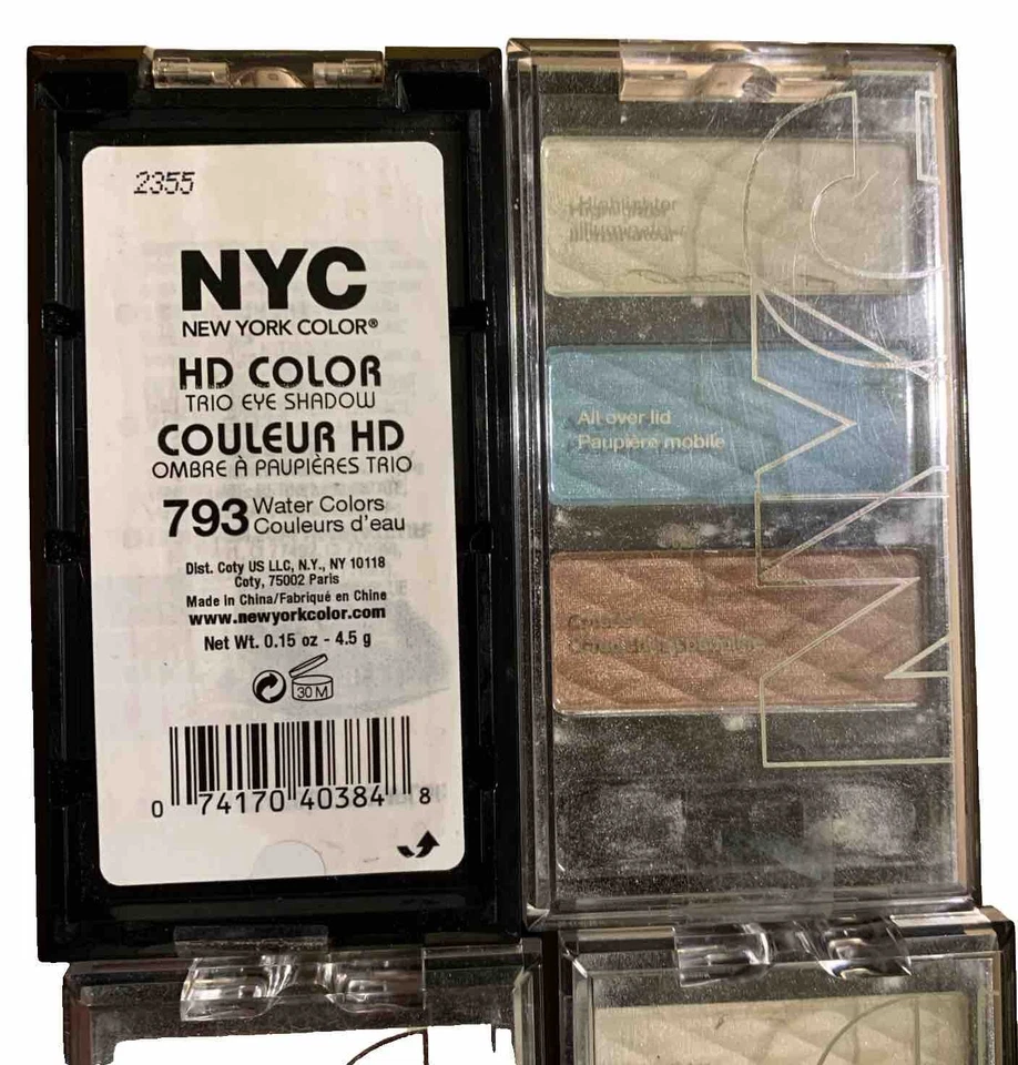 New NYC HD COLOR TRIO EYE SHADOW 793 WATER COLORS - Lot of 4 - Image 3 of 3