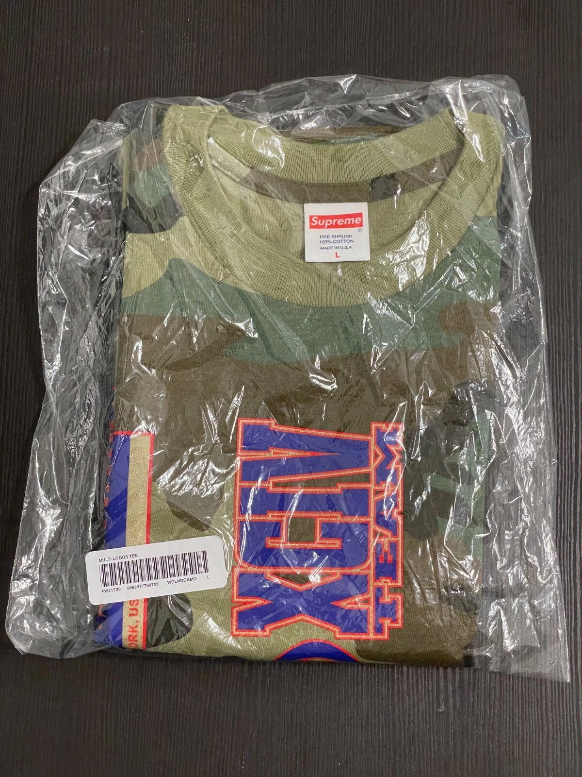 T shirt Supreme Multi Logos Woodland Camo FW21 taille L NEUF RARE T shirt