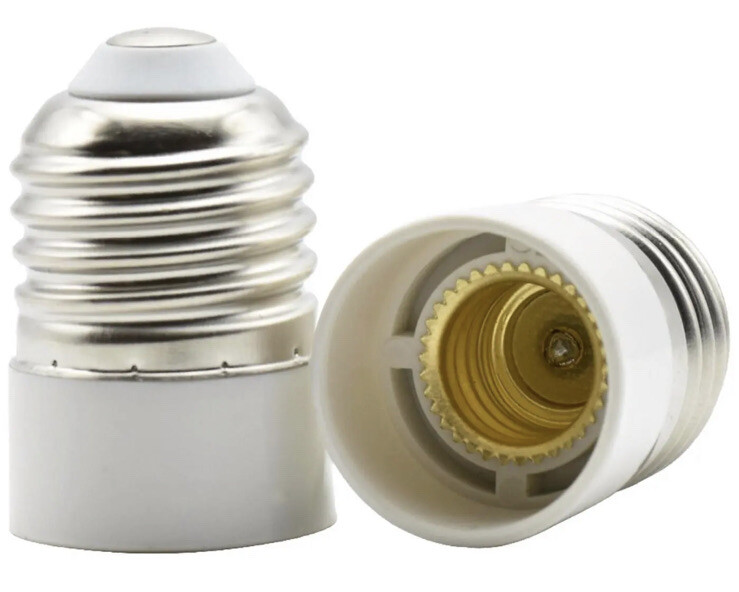 2 Pack Bulb Mount Converter E27-E14 Lamp Light Bulb Base  Adaptor Pifco ELA1172