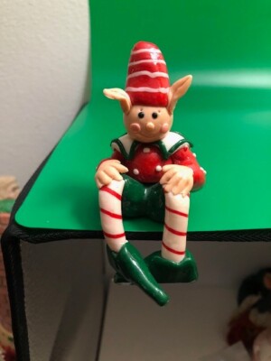 VTG Christmas Plastic Whimsical Elf / Pixie Shelf Sitter