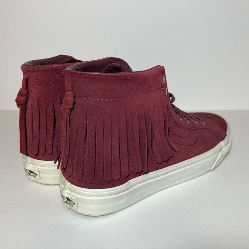 Vans Sk8-Hi Quasten Chukka Wildleder Ledersaiten Herren 8,5 Damen 10 Burgund - Bild 7 von 14