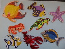 Sea Life Fish Crab Lobster Turtle Lizard Iron on Applique Patch DIFFERENT STYLES