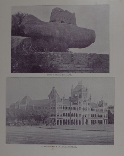 1895 Indien Aufdruck - TIPPU'S Rock Bellary ~ Taschenuhr Elphinstone Uni Bombay - Bild 1 von 1