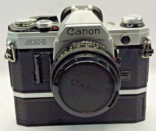Canon AE-1 35mm SLR Camera Canon FD 50mm f 1.8 lens & cap plus Power Winder. - Picture 4 of 17