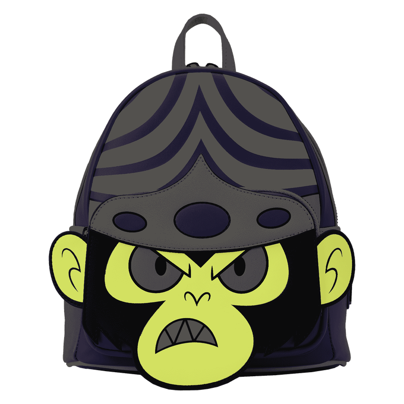 【Lounge Fly】Powerpuff Mojo Jojo Glow Cosplay Mini Backpack Loungefly Cartoon Network Powerpuff Girls Mojo Jojo Glow