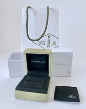 VCA Van Cleef & Arpels Suede ring earrings Box + Outer Box + Bag- New