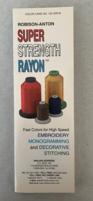 Robison-Anton Rayon Embroidery Thread Color Card SSR-8 | eBay