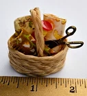 VINTAGE BARBIE DOLL SIZE SEWING BASKET