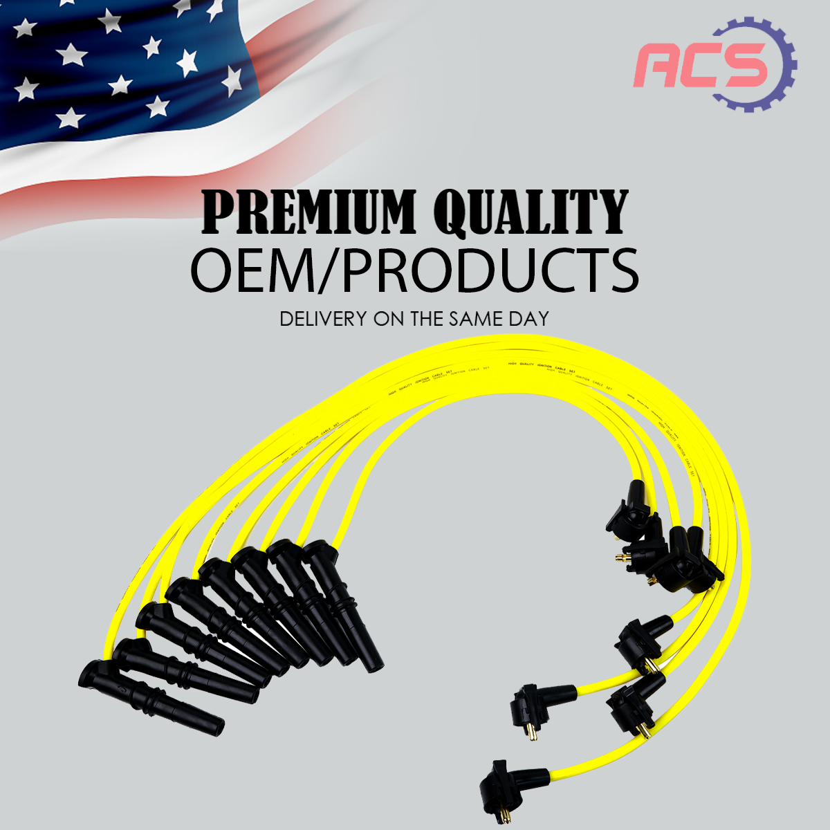 8X High Performance 8mm Spark Plug Wires OEM For Ford F-150 F-250 96858 2X1320