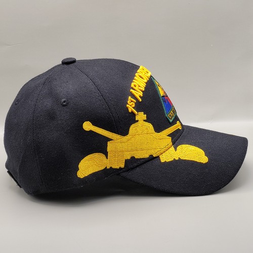 OLD IRONSIDES 1st Armored Division Black Embroidered Baseball Style Hat Cap - Picture 2 of 12