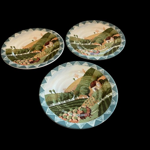 Farberware Country Life Stoneware Cups and Saucers Set of 3 Farmhouse - Picture 7 of 9