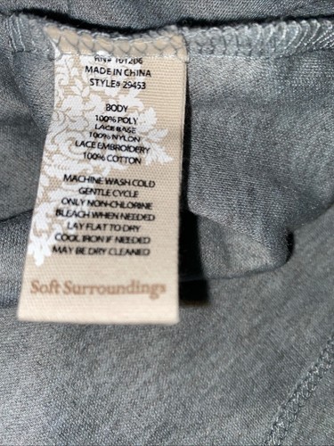 Soft Surroundings Long Nightgown Fleece Gray Medium - Picture 9 of 16