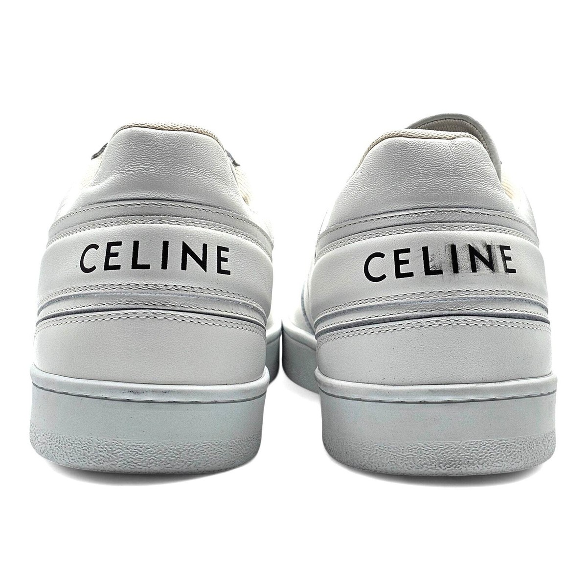VIP【送料関税込】CELINE TRAINER LEATHER SNEAKERS CELINE TRAINER LOW LACE-UP SNEAKER IN CALFSKIN OPTIC WHITE