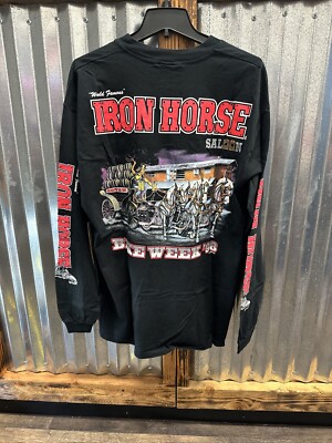 Vintage Bike Week 1998 Iron Horse Saloon Long Sleeve Shirt Men