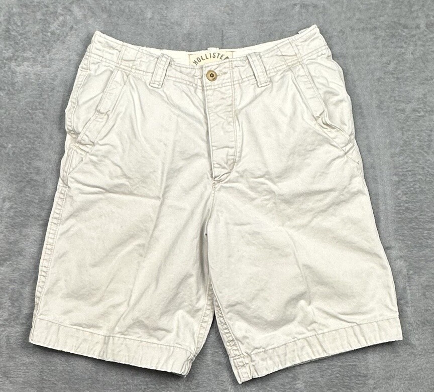 Vintage Hollister Chino Shorts Mens 31 Khaki Beige Button Fly Heavyweight READ