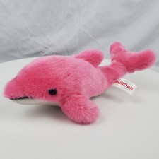 Pink Dolphin Plush Stuffed Animal Aurora 8"