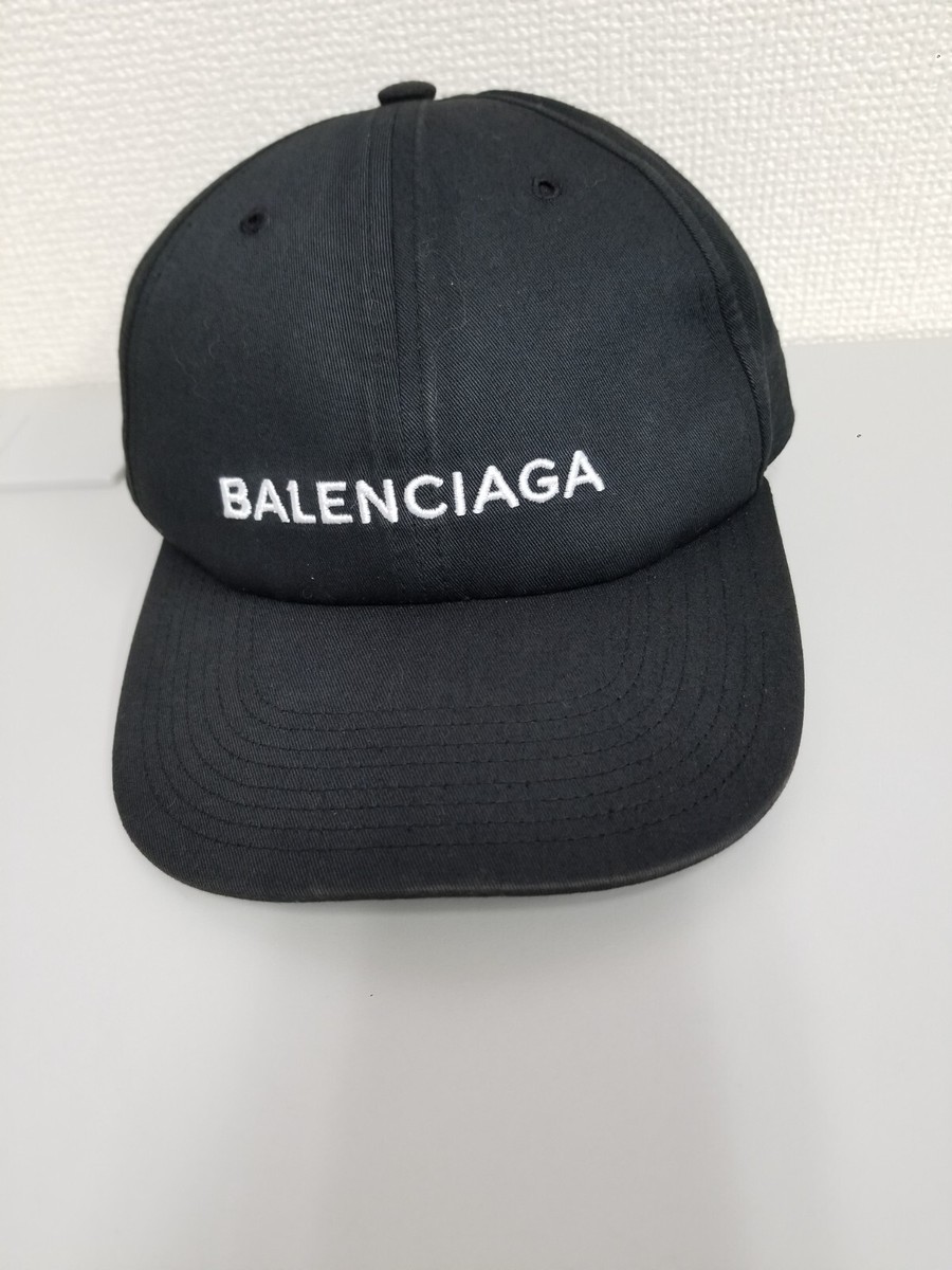used BALENCIAGA Black Baseball Cap Canvas L Size 18132 | eBay
