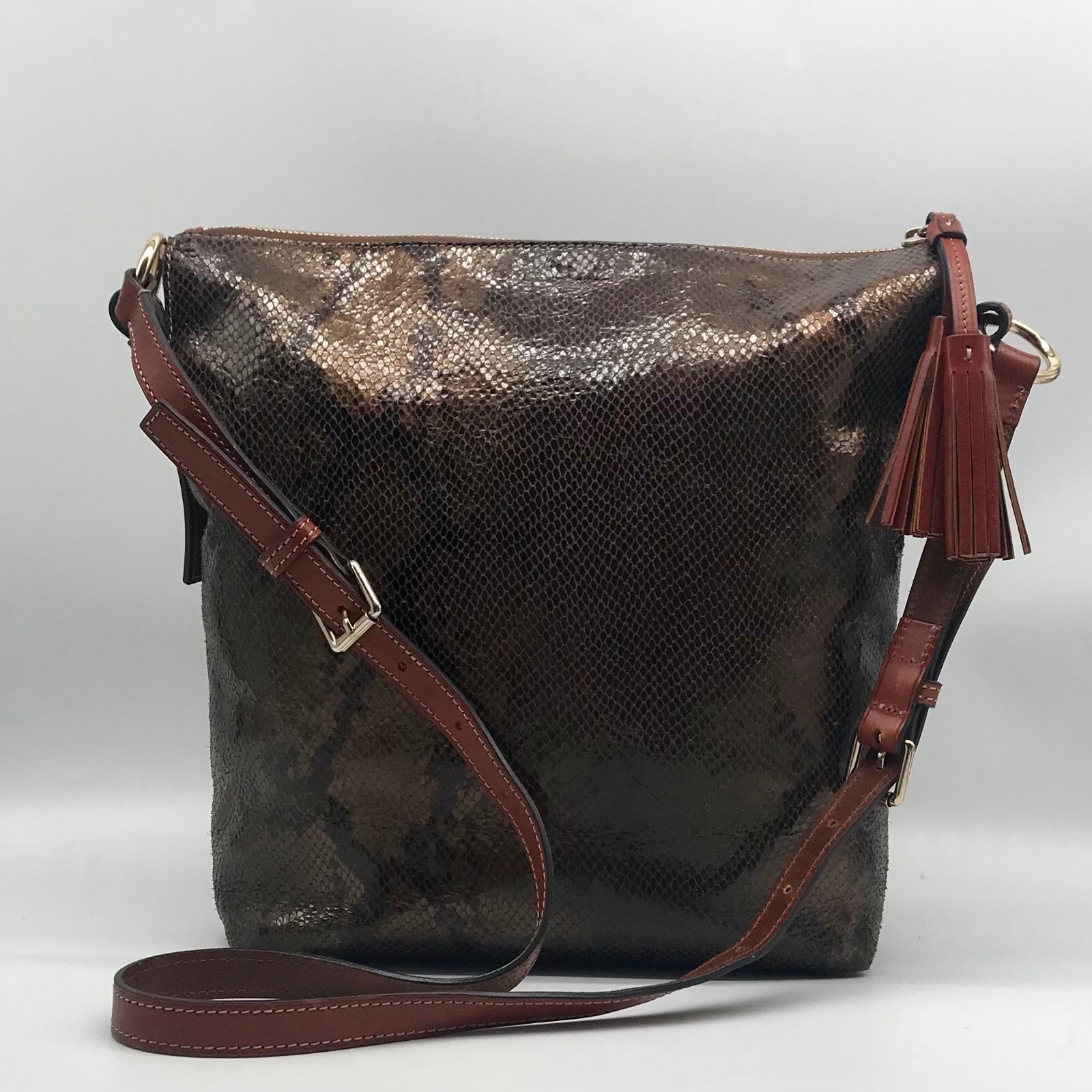 Dooney & Bourke Kitney Brown Python Leather Dixon… - image 2