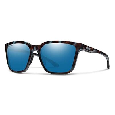 Smith Shoutout Retro Sunglasses Tortoise & ChromaPop Polarized Blue Mirror Glass