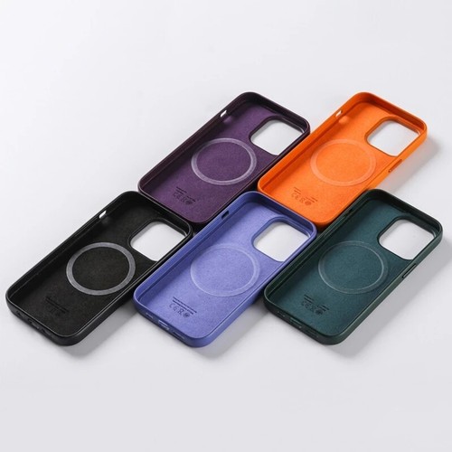 Case For iPhone 16 Pro Max 15 14 13 Genuine Leather Magnetic Mag Safe Protective - Bild 11 von 17