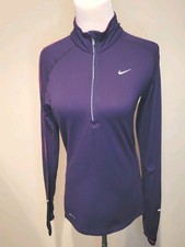 Nike dri-fit quarter zip longsleeve pullover womens S dark purple And Pink