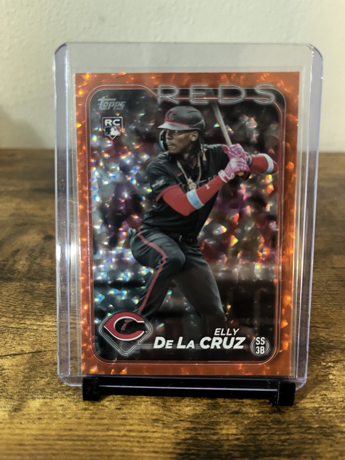 2024 Topps Series 1 - Elly De La Cruz #141 Orange Crackle Foil /299 (RC)