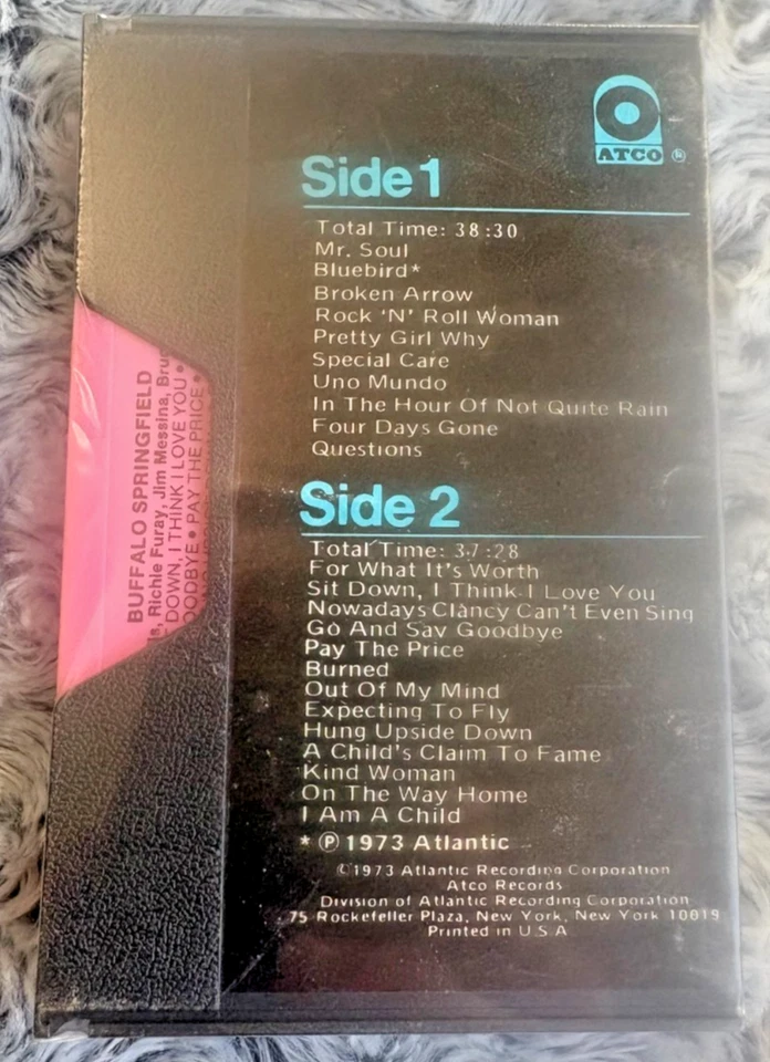 NEW SEALED 1973 BUFFALO SPRINGFIELD SELF TITLED PINK CASSETTE TAPE SIDE LOADER - Image 2 of 4