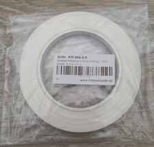 Doppelseitiges Spiegelklebeband, 9 mm x 5 m, Stärke: 1 mm, weiß, Schaumgummi